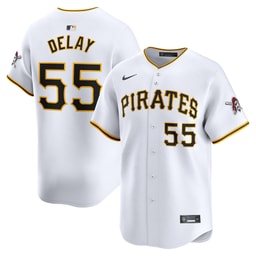 Men's Baseball team Jason Delay White Home Limited Player Jersey