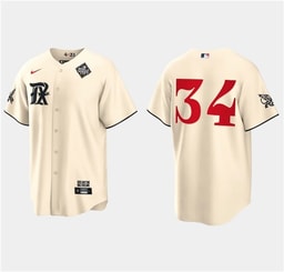 Nolan Ryan 34 Baseball team 2023 World Series Stitched Baseball Jersey - Cream