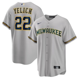 Men's Baseball team Christian Yelich Gray Alternate Player Jersey