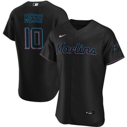 Lionel Messi Baseball team Baseball Elite Stitched Men's Jersey - Black