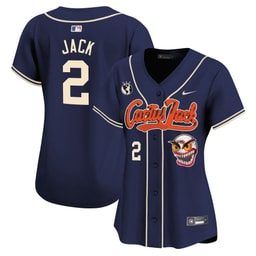 Jack 2 Baseball team Cactus Jack Patch Women's Jersey - Navy