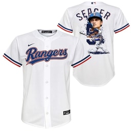 Corey Seager 5 Baseball team Signed Posture 2023 Home Player YOUTH Jersey - White