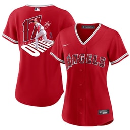Baseball player 17 Baseball team Signed Number 2023 Alternate Player Women's Jersey - Red