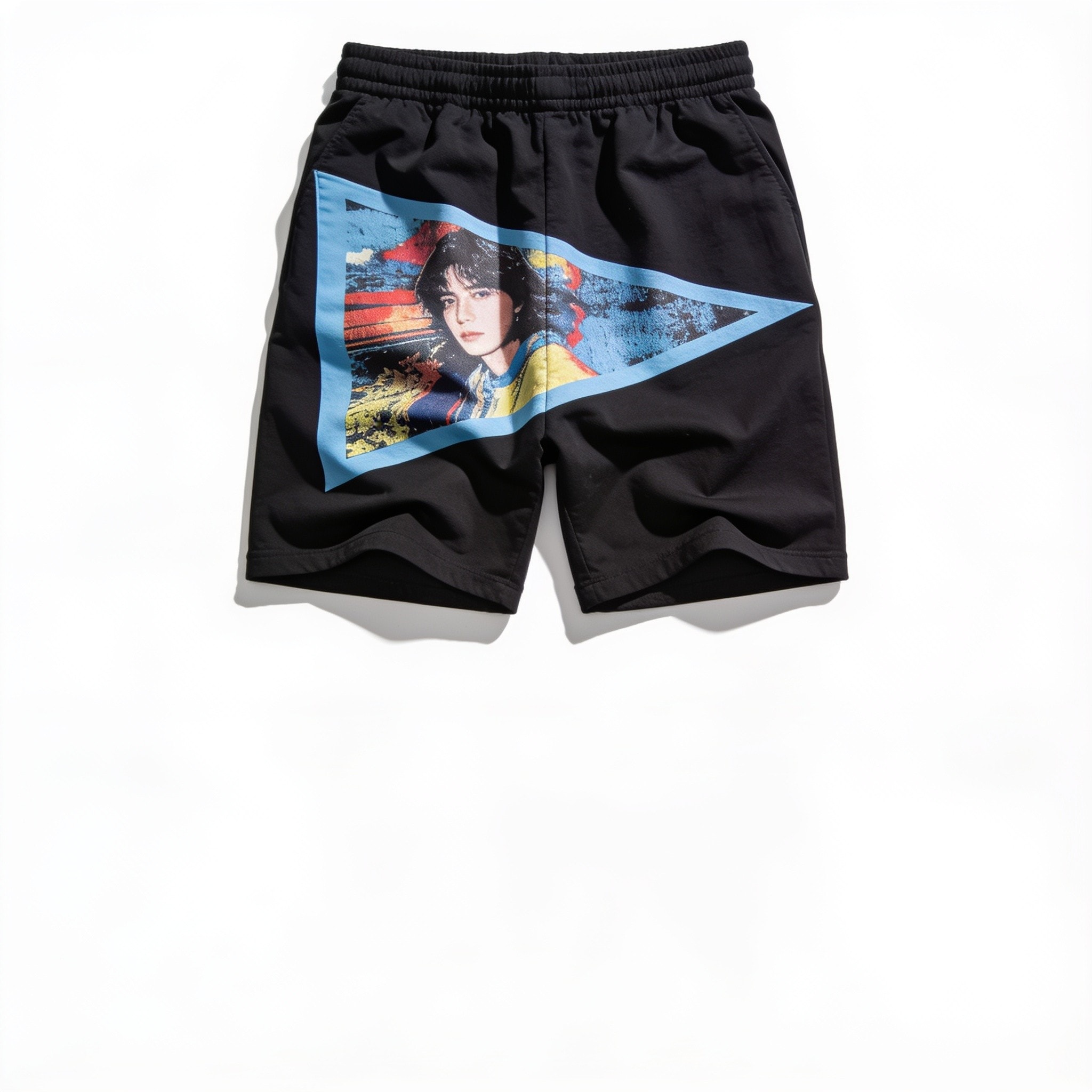 Pennant Shorts - Black/Light Blue