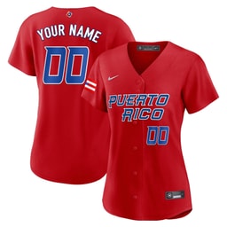 Puerto Rico 2023 World Baseball Classic Custom Women's Jersey - Red