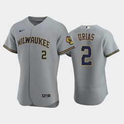 Baseball team 2 Luis Urias Road Team Gray Jersey