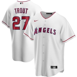 Mike Trout 27 Baseball team Home Men's Jersey - White