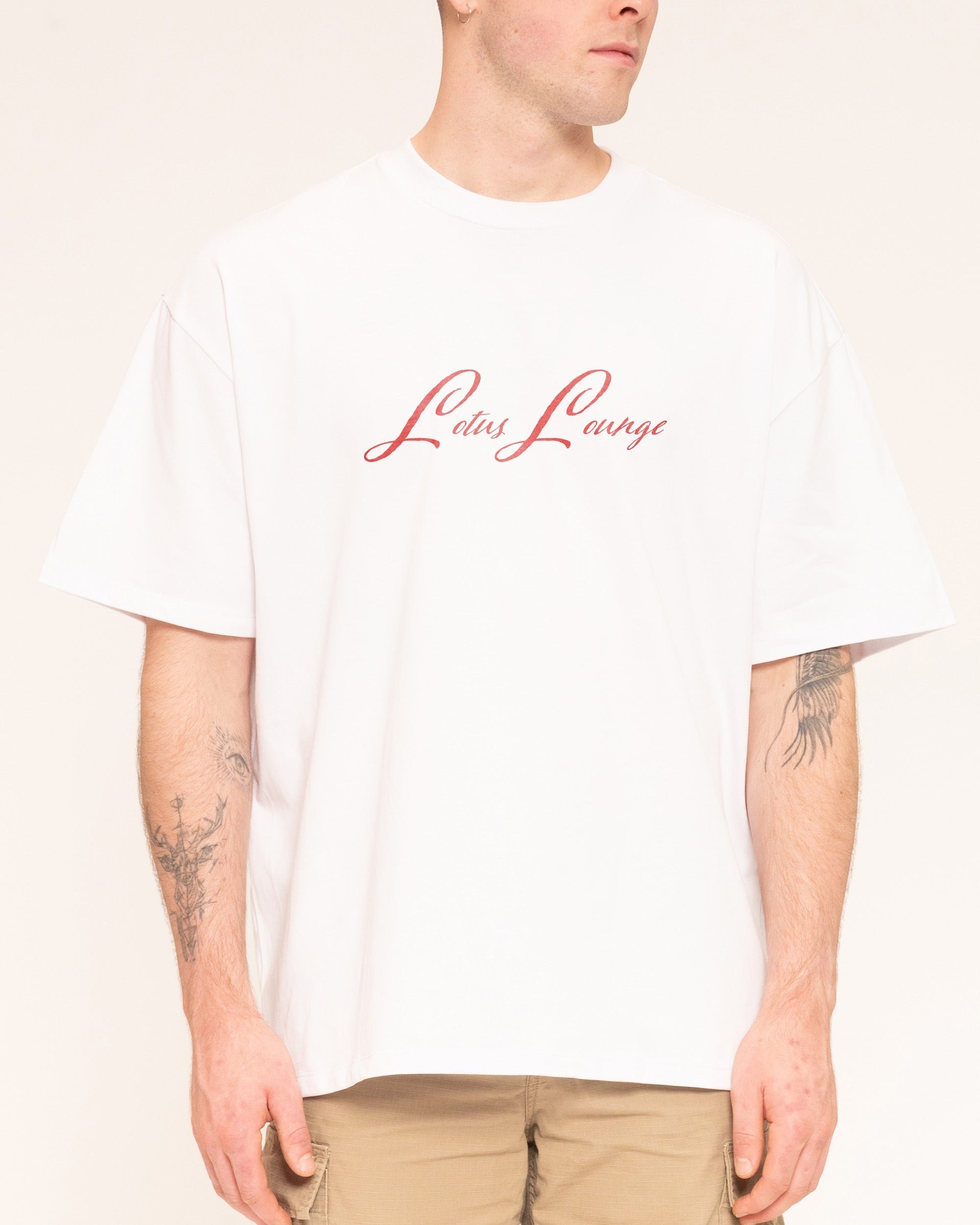 Lotus Lounge Oversized Graphic Tee Unisex 90s Boxy Fit 100% Combed Cotton