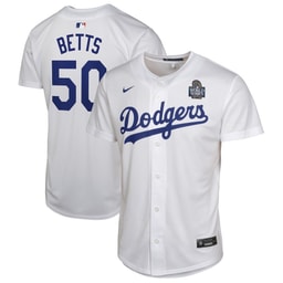 Mookie Betts 50 Baseball team 2024 World Series Game Youth Jersey - White