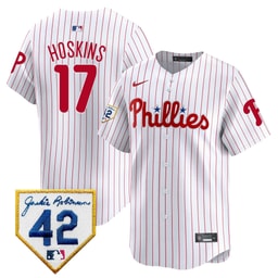 Rhys Hoskins 17 Baseball team 2024 Jackie Robinson Patch Men's Jersey - White