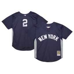 Men's Baseball team Derek Jeter Apparel brand Navy Cooperstown Collection Batting Practice Jersey