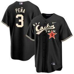 Jeremy Pena 3 Baseball team Cactus Jack Black Men's Jersey