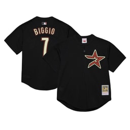 Men's Baseball team Craig Biggio Apparel brand Black Cooperstown Collection Mesh Batting Practice Jersey
