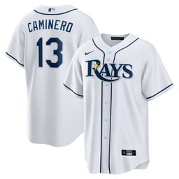 Men's Baseball team Junior Caminero White Home Player Jersey