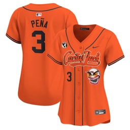 Jeremy Pena 3 Baseball team Cactus Jack Patch Women's Jersey - Orange