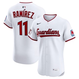 Men's Baseball team Jose Ramirez White Home Elite Jersey