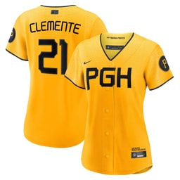 Women's Baseball team Roberto Clemente Gold City Connect Player Jersey