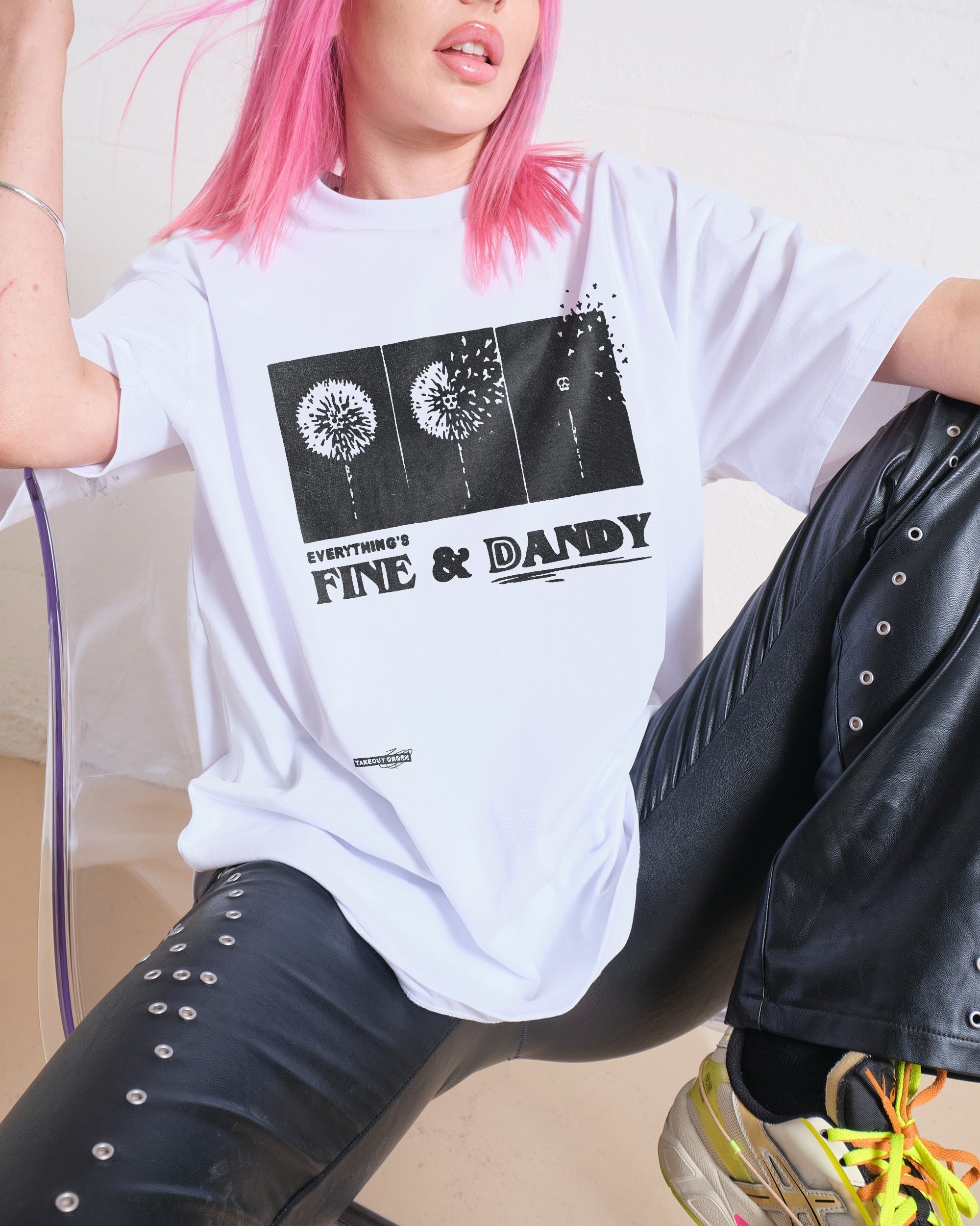 Fine & Dandy Oversized Graphic Tee - Unisex 90s Boxy Fit 100% Combed Cotton