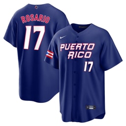 Eddie Rosario 17 Puerto Rico 2023 World Baseball Classic Baseball Men's Jersey - Royal