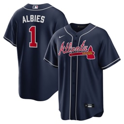 Men's Baseball team Ozzie Albies Navy Alternate Player Name Jersey