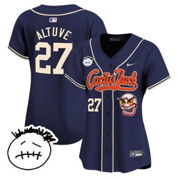 Jos? Altuve 27 Baseball team Cactus Jack Patch V3 Women Jersey - Navy