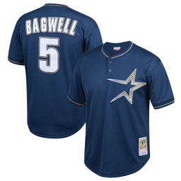 Youth Baseball team Jeff Bagwell Apparel brand Navy Cooperstown Collection Mesh Batting Practice Jersey