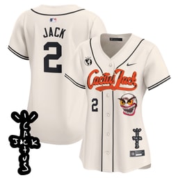 Jack 2 Baseball team Cactus Jack Patch V2 Women's Jersey - Cream