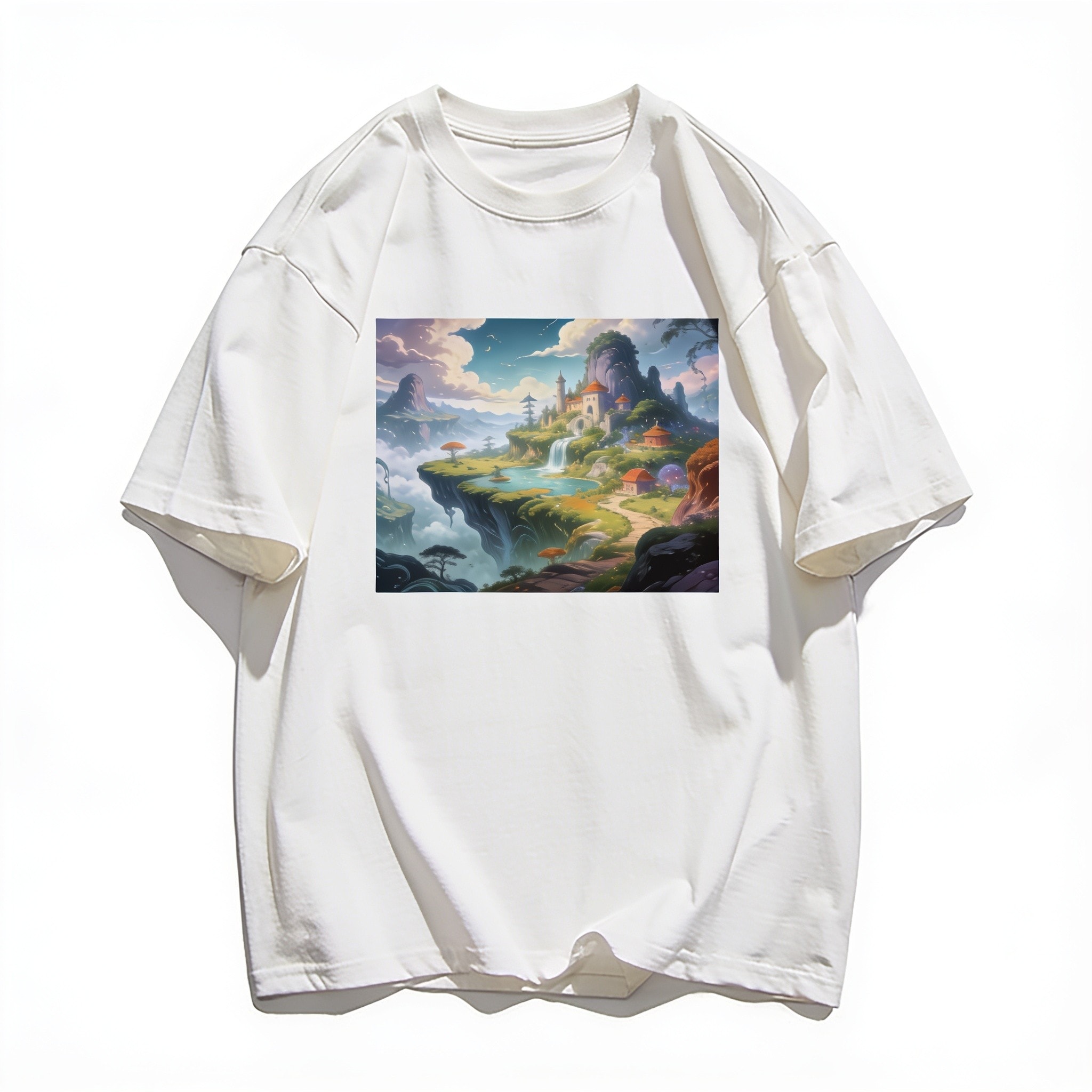 Fantasy Land Oversized Graphic Tee by Steven Rhodes - Unisex 100% Combed Cotton