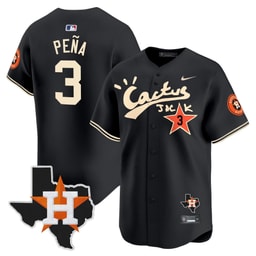 Jeremy Pena 3 Baseball team Cactus Jack Houston Patch Limited Men's Jersey - Black