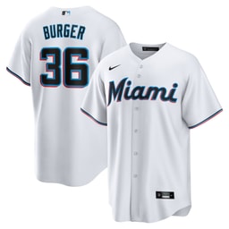 Men's Baseball team Jake Burger Home Team Jersey, White