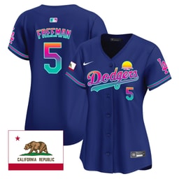 Freddie Freeman 5 Baseball team 2024 Los Angeles City Style California Republic Patch Women's Jersey - Royal