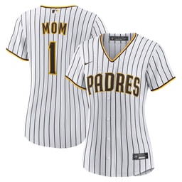 Women's Baseball team #1 Mom Home Jersey, White