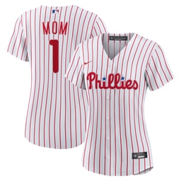 Women's Baseball team #1 Mom Home Jersey, White
