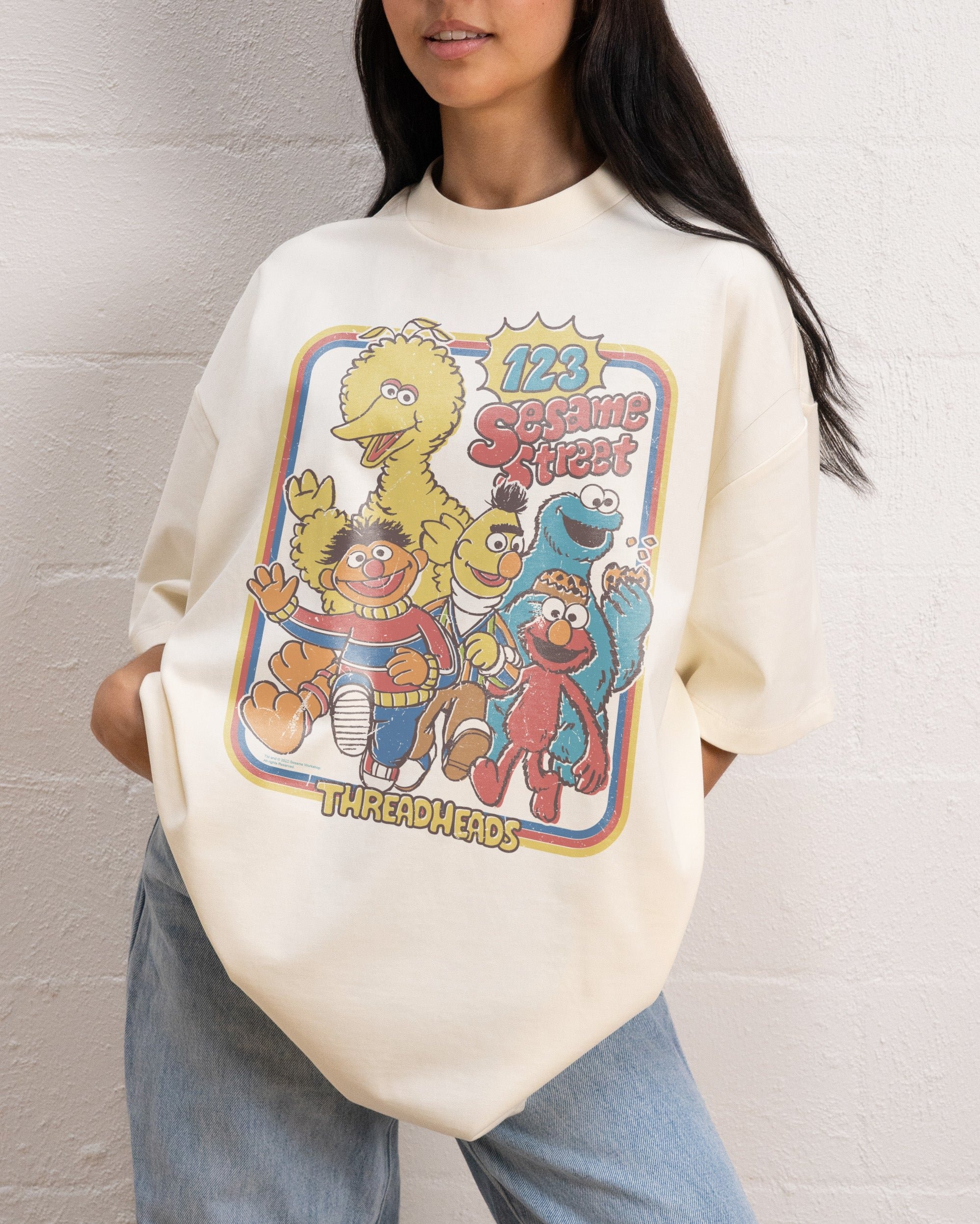 123 Sesame Street Oversized Graphic T-Shirt - Unisex 100% Combed Cotton