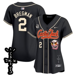 Alex Bregman 2 Baseball team Cactus Jack Patch V2 Women's Jersey - Black