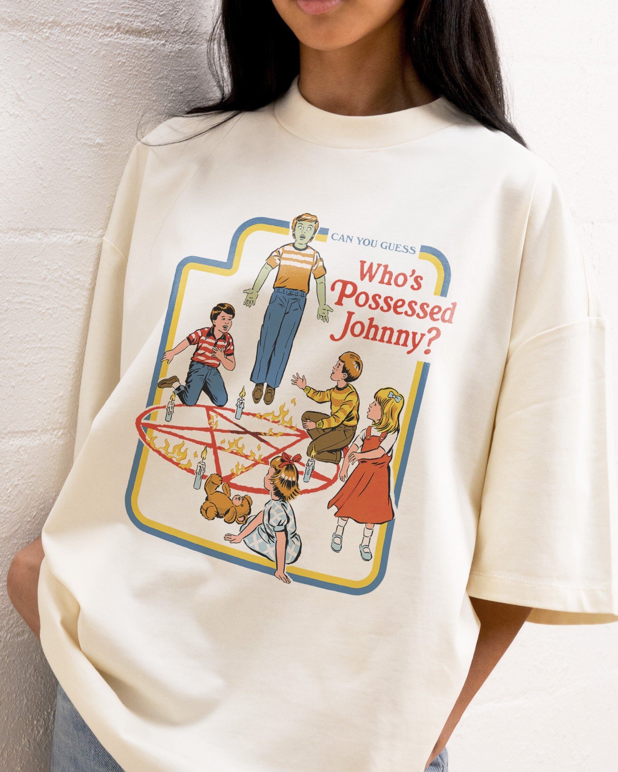 Who's Possessed Johnny? Oversized Graphic T-Shirt - Steven Rhodes 90s Boxy Fit Unisex Tee
