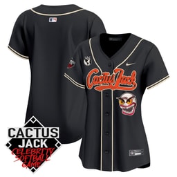 Baseball team Cactus Jack Celebrity Softball Game Patch Women's Jersey - Black