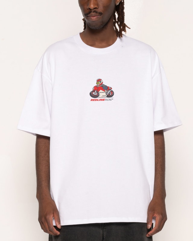 Redline Racing Oversized Graphic Tee - Threadheads 90s Boxy Fit 100% Combed Cotton