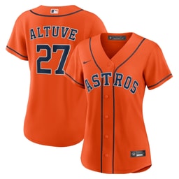 Women's Baseball team Jose Altuve Orange Alternate Player Jersey
