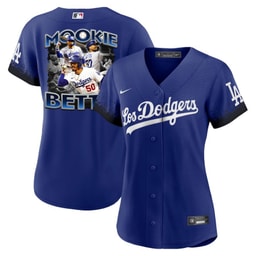 Mookie Betts 50 Baseball team Posture 2023 City Connect Player Women Jersey - Royal