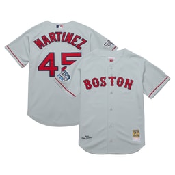 Men's Baseball team Pedro Martinez Apparel brand Gray 2004 Cooperstown Collection Throwback Jersey