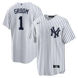 Men's Baseball team #1 Groom Home Jersey, White
