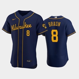 Baseball team 8 Ryan Braun Alternate Team Navy Jersey