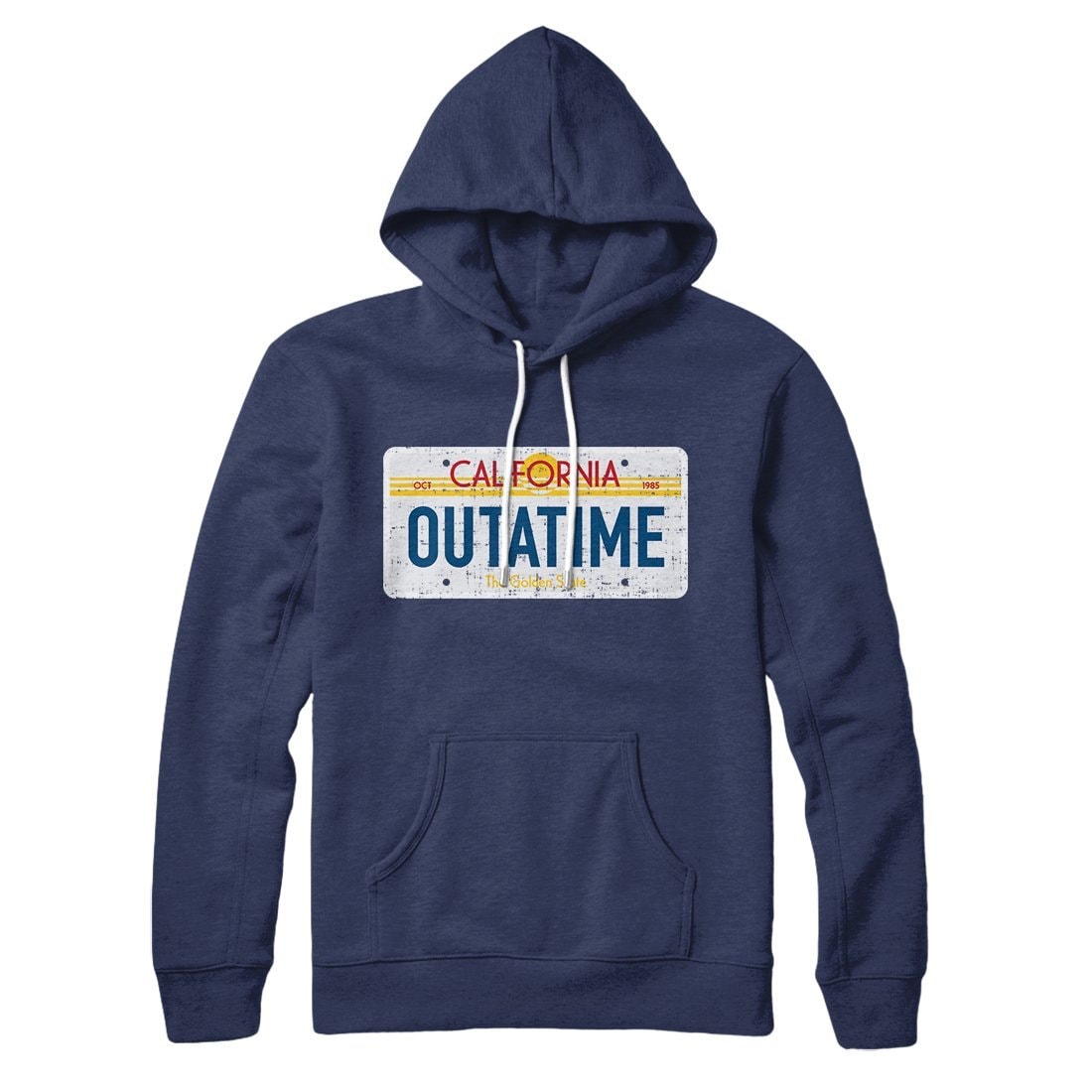 Outatime License Plate Pullover Hoodie - Unisex Cotton Polyester Loose Fit