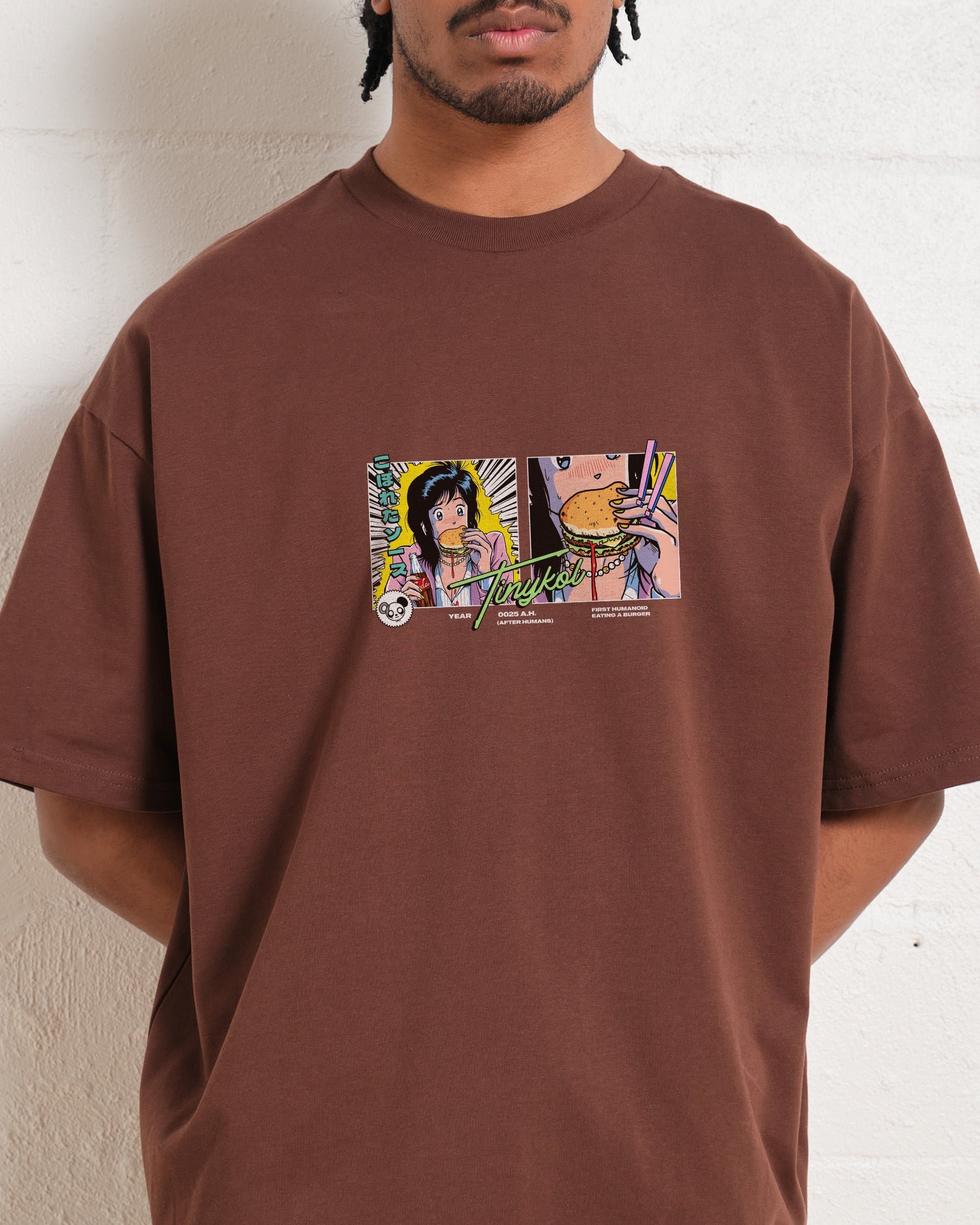 First Burger Oversized Graphic Tee - Unisex 90s Boxy Fit 100% Combed Cotton