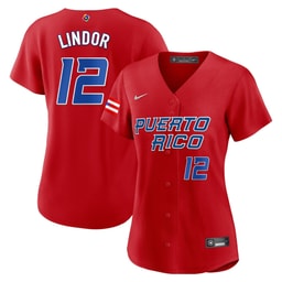 Francisco Lindor 12 Puerto Rico 2023 World Baseball Classic Women's Baseball Jersey - Red