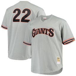 Men's Baseball team Will Clark Apparel brand Gray Big & Tall Cooperstown Collection Mesh Batting Practice Jersey