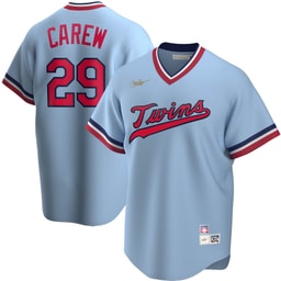 Men's Baseball team Rod Carew Light Blue Road Cooperstown Collection Player Jersey