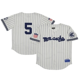 Men's Kansas City Monarchs #5 Rings & Crwns Cream Mesh Button-Down Jersey