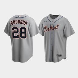 Men's Baseball team 28 Niko Goodrum Gray Road Jersey